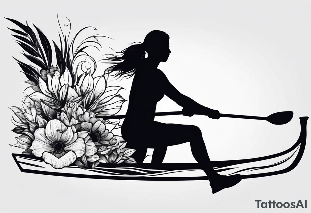 rower silhouette tattoo idea