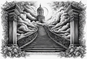 winding stairway to heaven tattoo idea