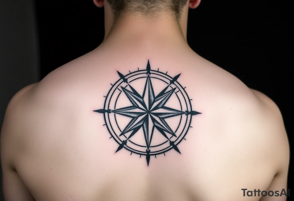 Double layered Compass rose tattoo idea