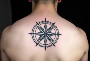 Double layered Compass rose tattoo idea