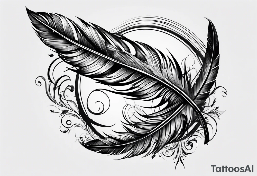 arrow, feather tattoo idea