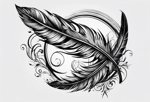 arrow, feather tattoo idea