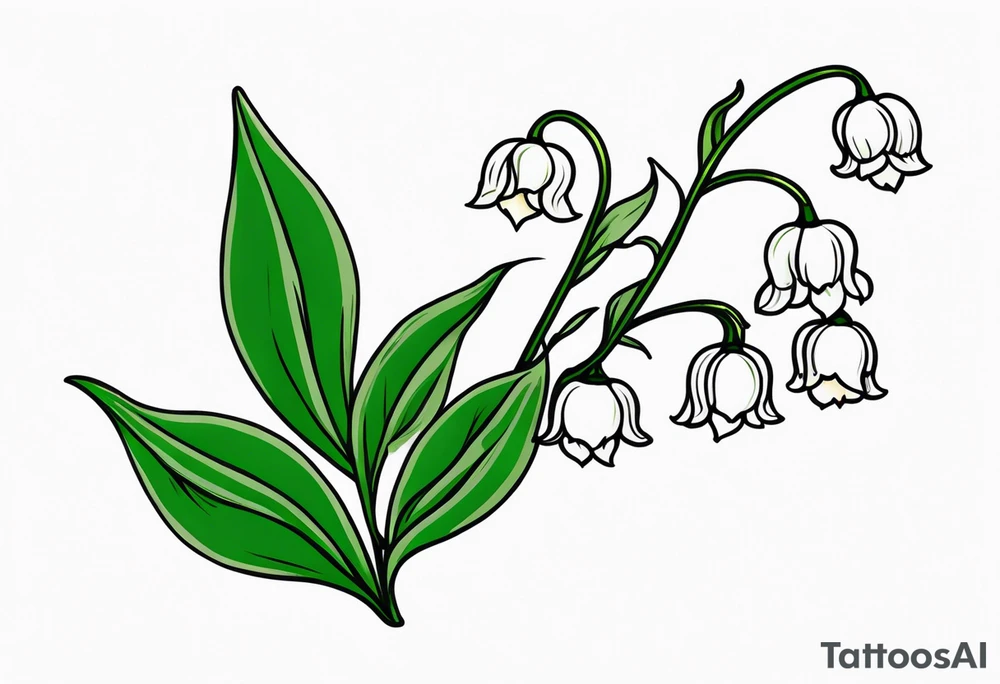 Neo traditional lily of the valley tattoo idea