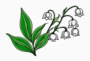 Neo traditional lily of the valley tattoo idea