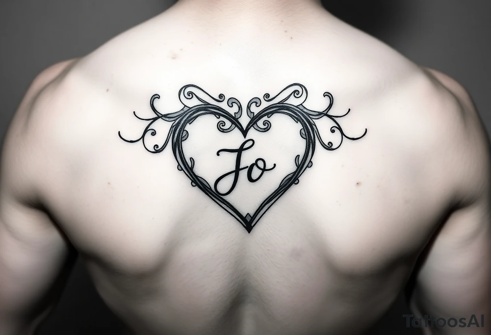 Love heart with the name Jo inside tattoo idea