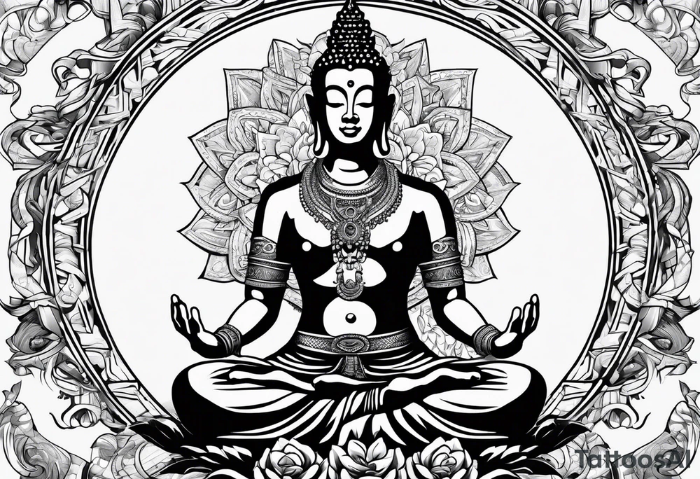 A meditating rap star tattoo idea