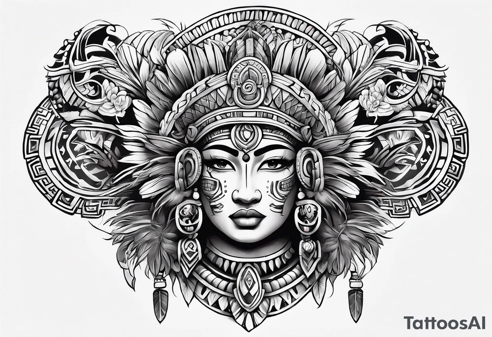 mayan sleeve tattoo idea