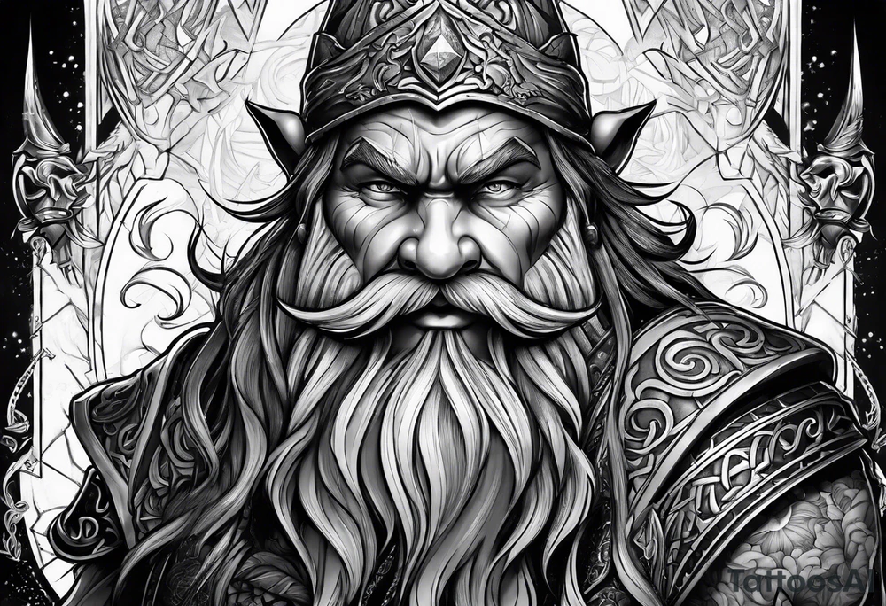 fighting dwarf tattoo idea