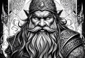 fighting dwarf tattoo idea