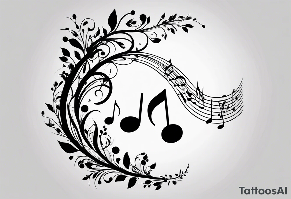 A music note in nature tattoo idea