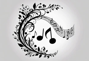 A music note in nature tattoo idea