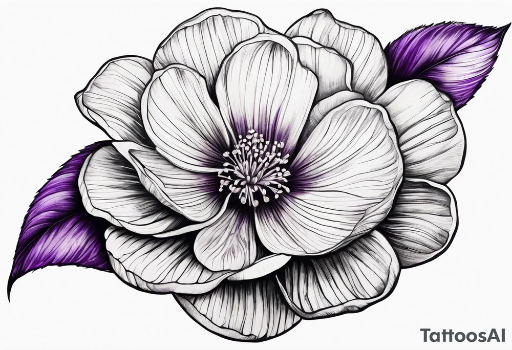 Thumbprint violet flower tattoo idea