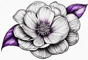 Thumbprint violet flower tattoo idea