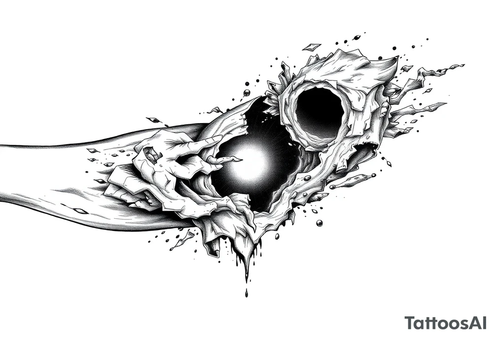 2 different worlds on both sides of a black hole tattoo idea