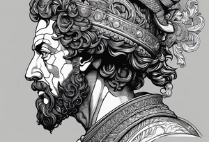 The Face of marcus aurelius with the lower left half missing tattoo idea