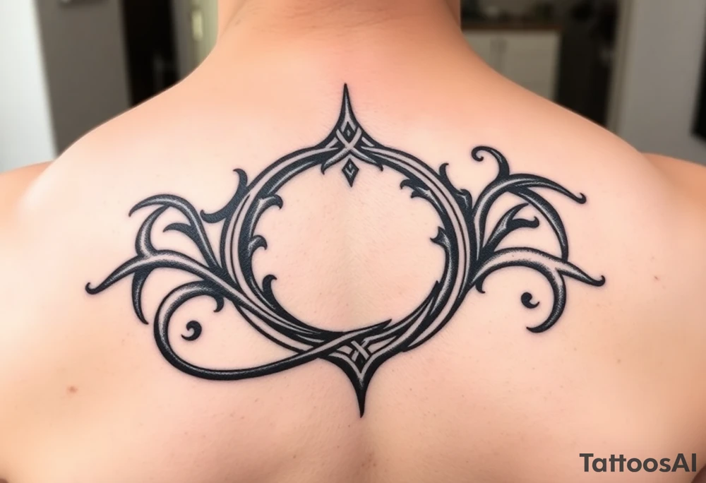 tribal open scroll tattoo idea