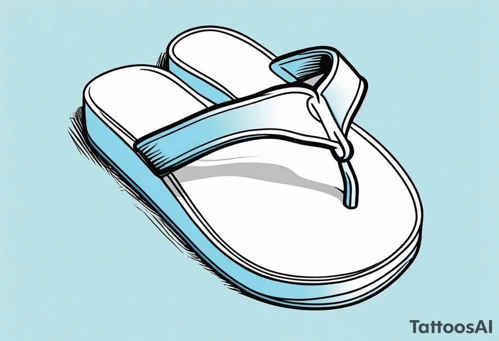 tiny light blue flip flop tattoo idea