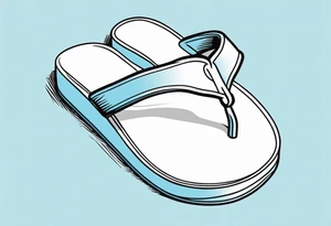 tiny light blue flip flop tattoo idea