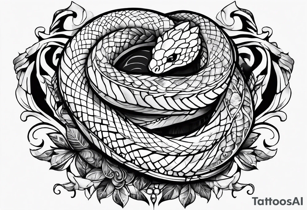 gemstone snake crystal body tattoo idea