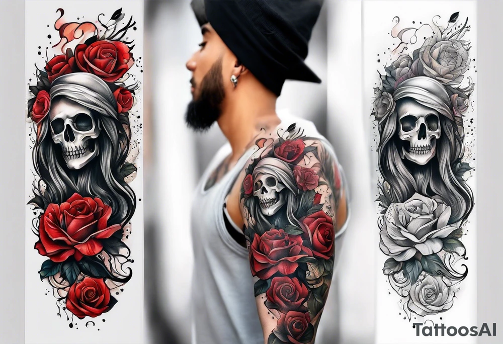 A forearm tattoo portraying life and death tattoo idea