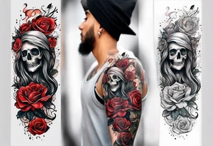 A forearm tattoo portraying life and death tattoo idea