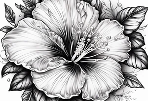 A pearl with hibiscus flowers tattoo idea