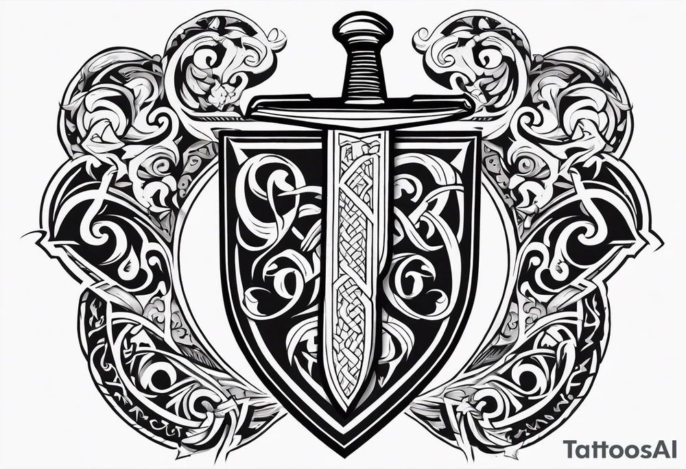 Valhalla viking 
Sword shield nordic pride tattoo idea