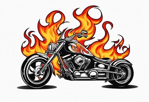 CHOPPER  flame letter font with smoke background tattoo idea