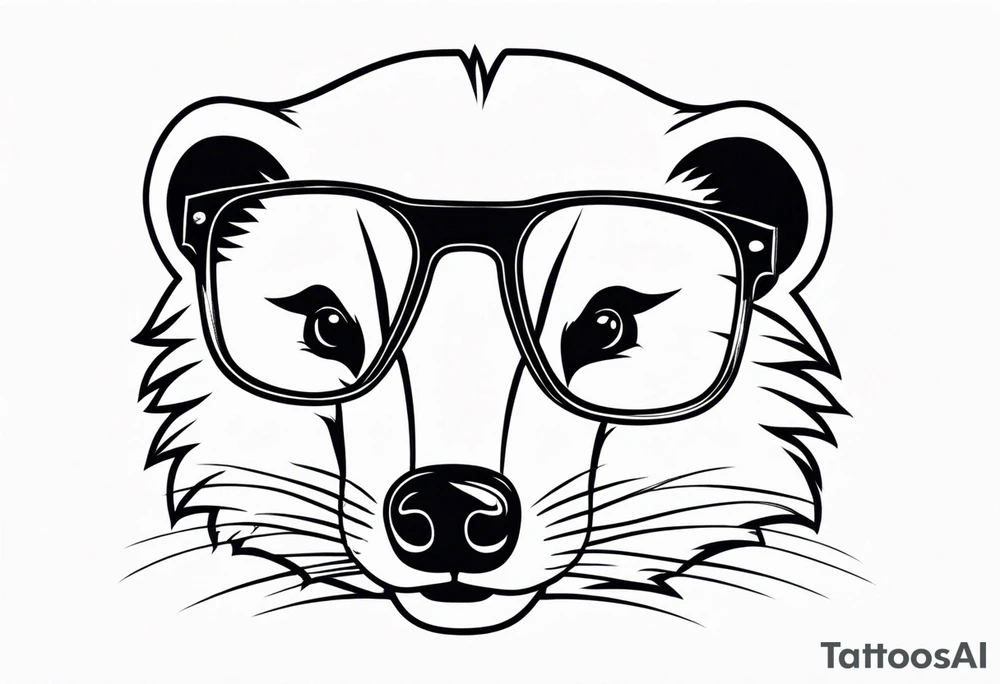 cute badger with glasses on tattoo idea