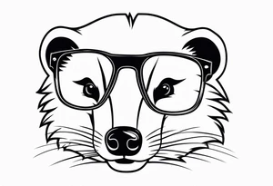 cute badger with glasses on tattoo idea