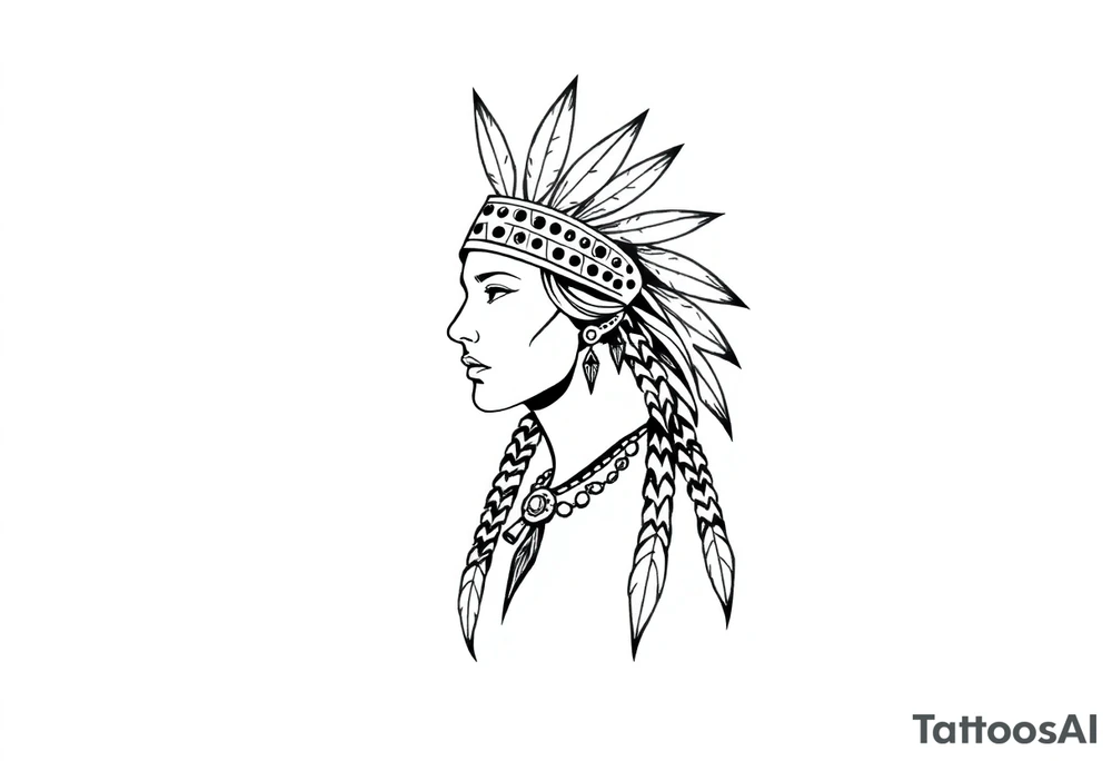 Native American female tattoo idea
