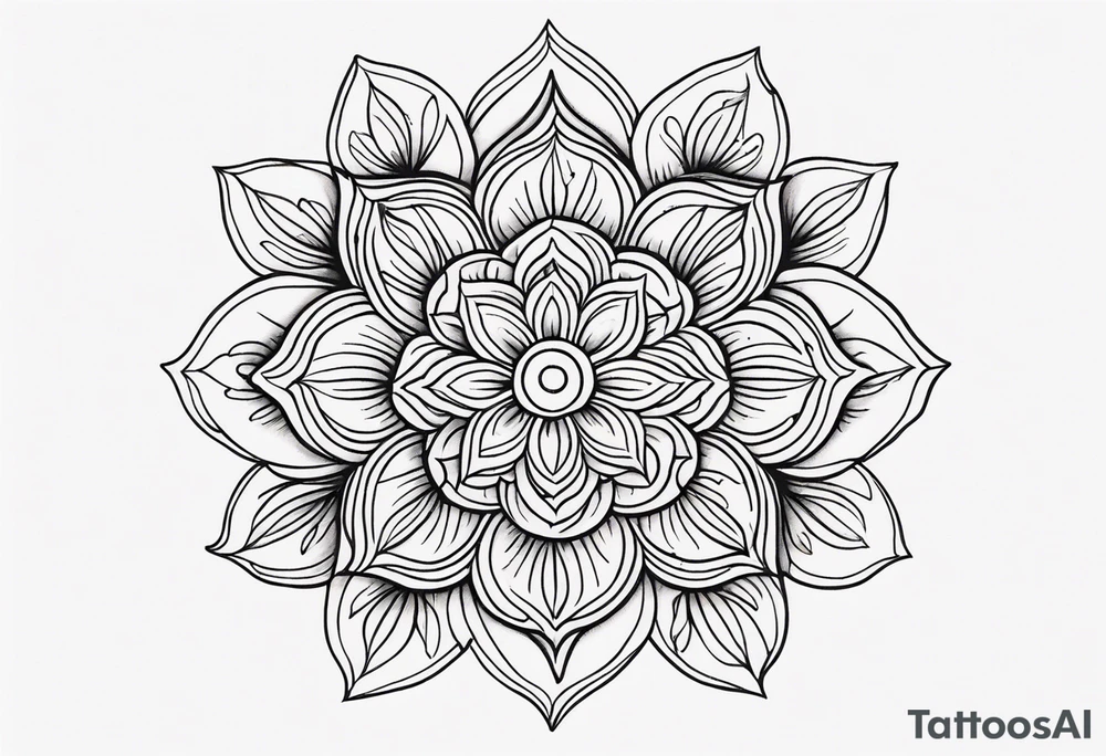 flowers, leaves mandala tattoo idea