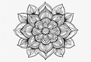 flowers, leaves mandala tattoo idea