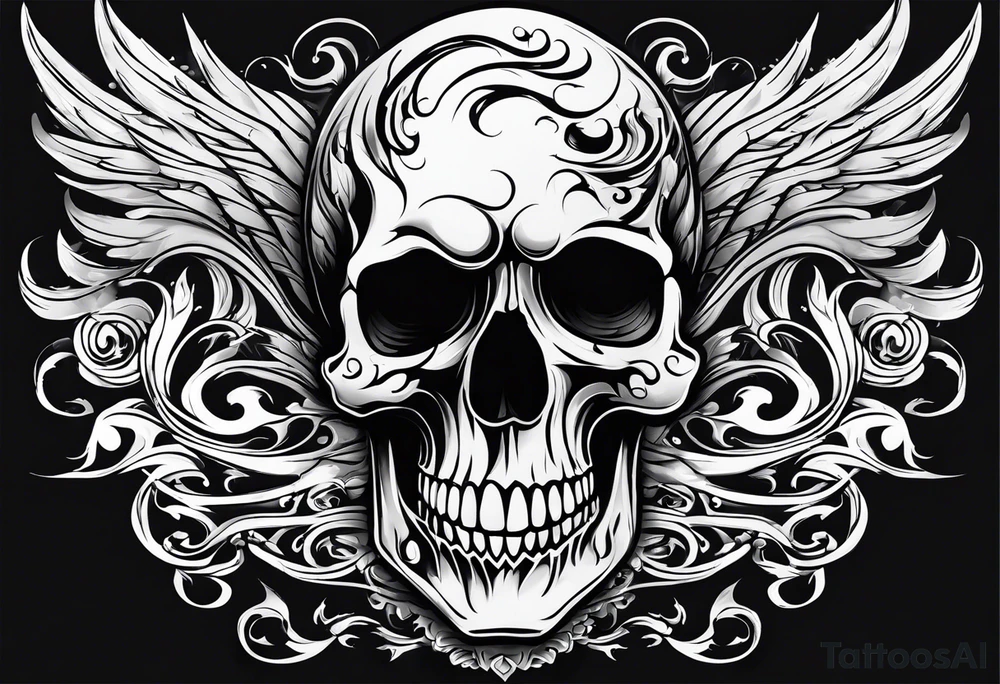 Skull flames tattoo idea