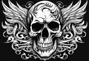 Skull flames tattoo idea