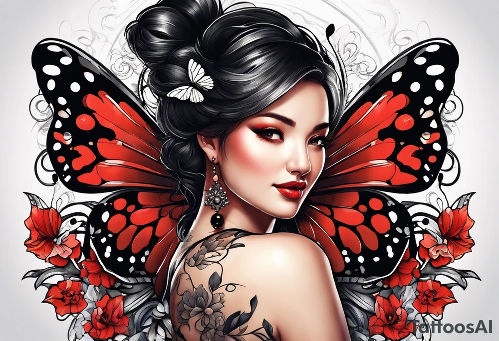 Wings out ladybug tattoo idea