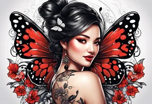Wings out ladybug tattoo idea
