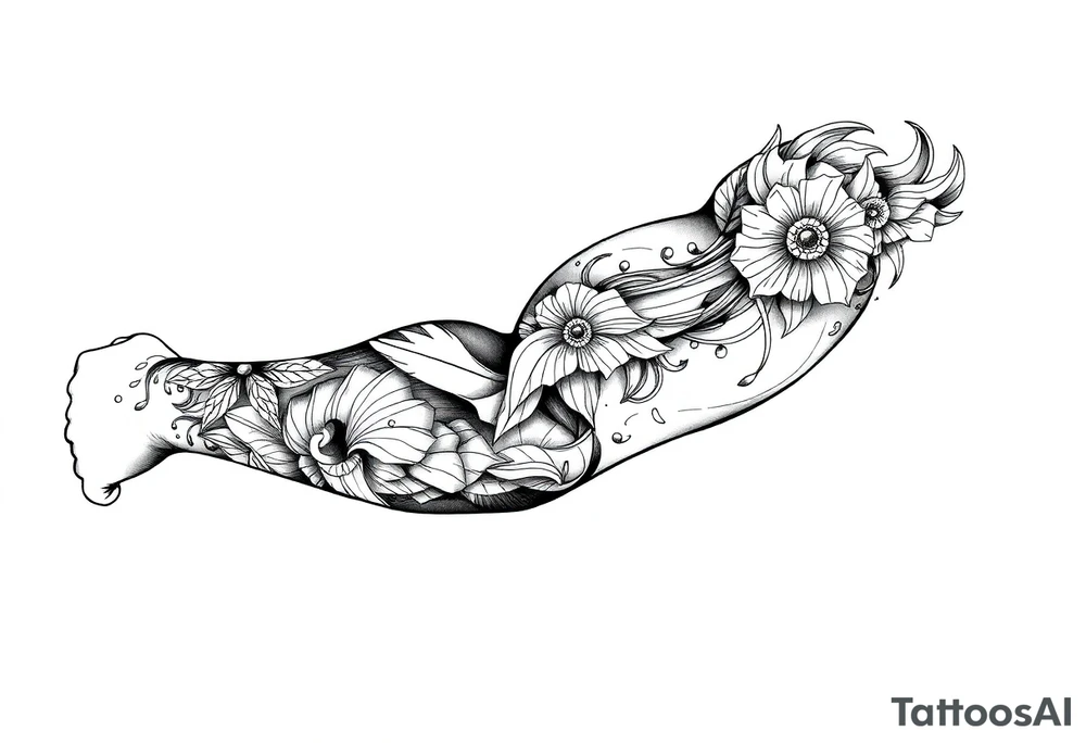 bold line ornamentaali tattoo idea