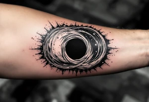 2 different universe's on each side of a black hole tattoo idea