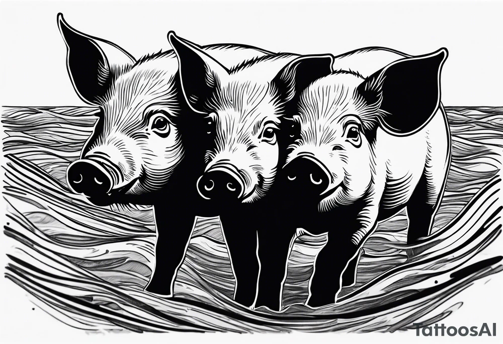 pigs swimming in the bahamas tattoo idea