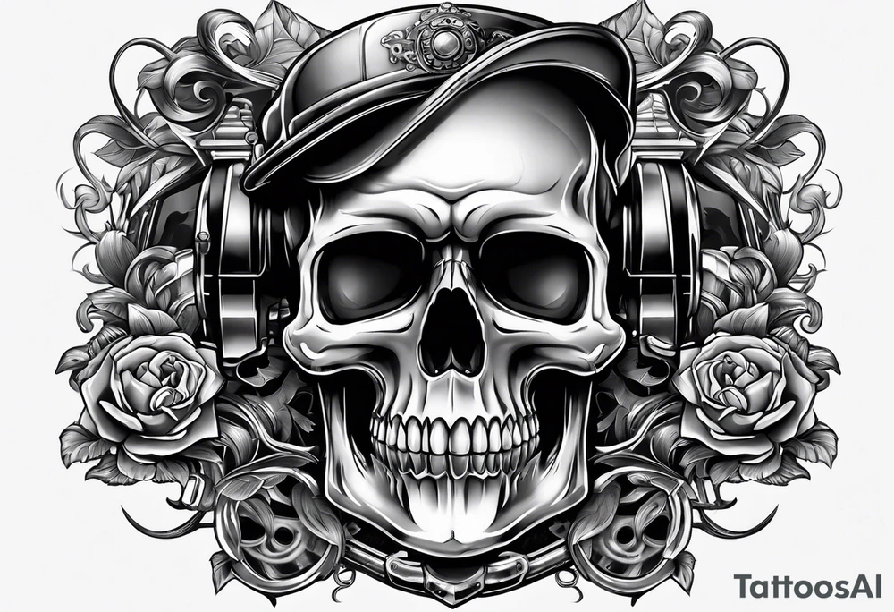 Mechanic skull tattoo idea