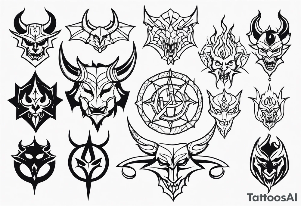 medievil symbols of demons tattoo idea