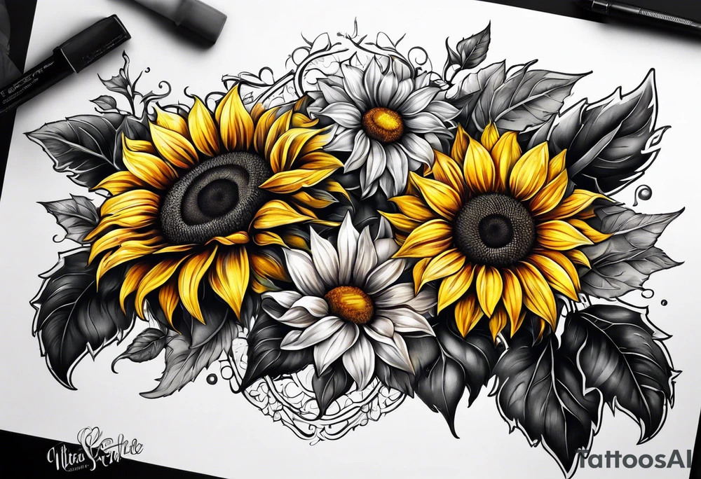 a sunflower tattoo idea