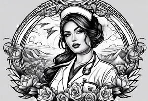 Nurse using protection against Covid tattoo idea