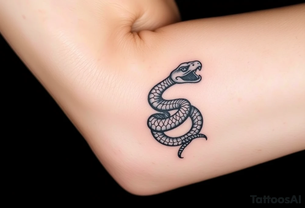 Snake wrapped in web tattoo idea