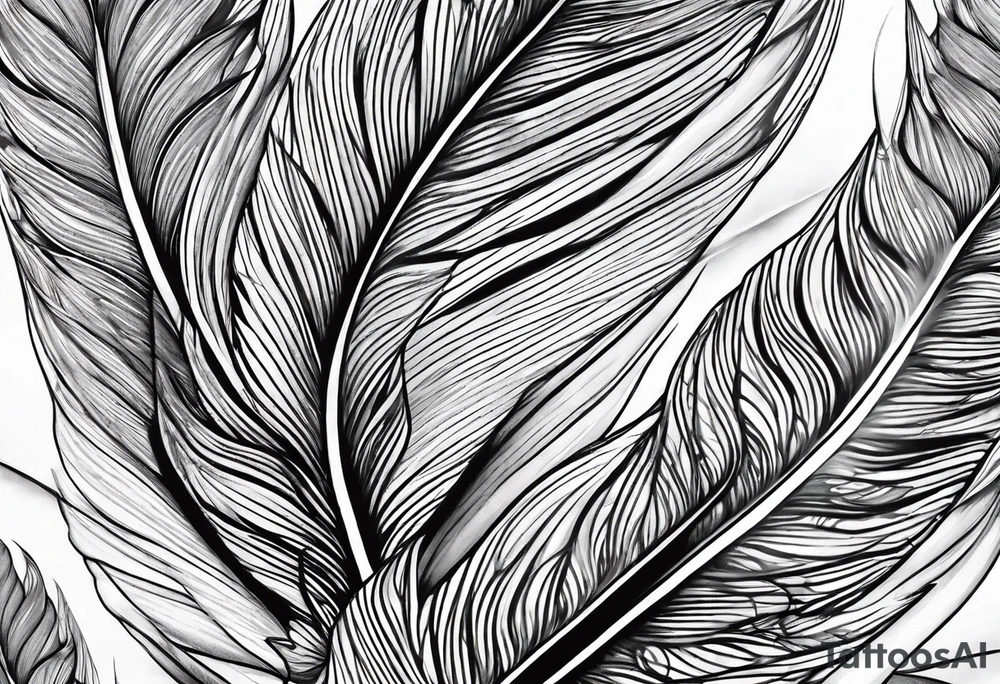 Folded feather tattoo idea