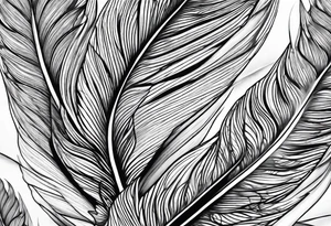 Folded feather tattoo idea