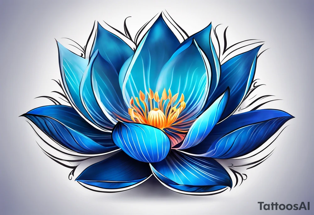 Glowing Blue lotus tattoo idea