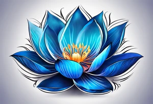 Glowing Blue lotus tattoo idea