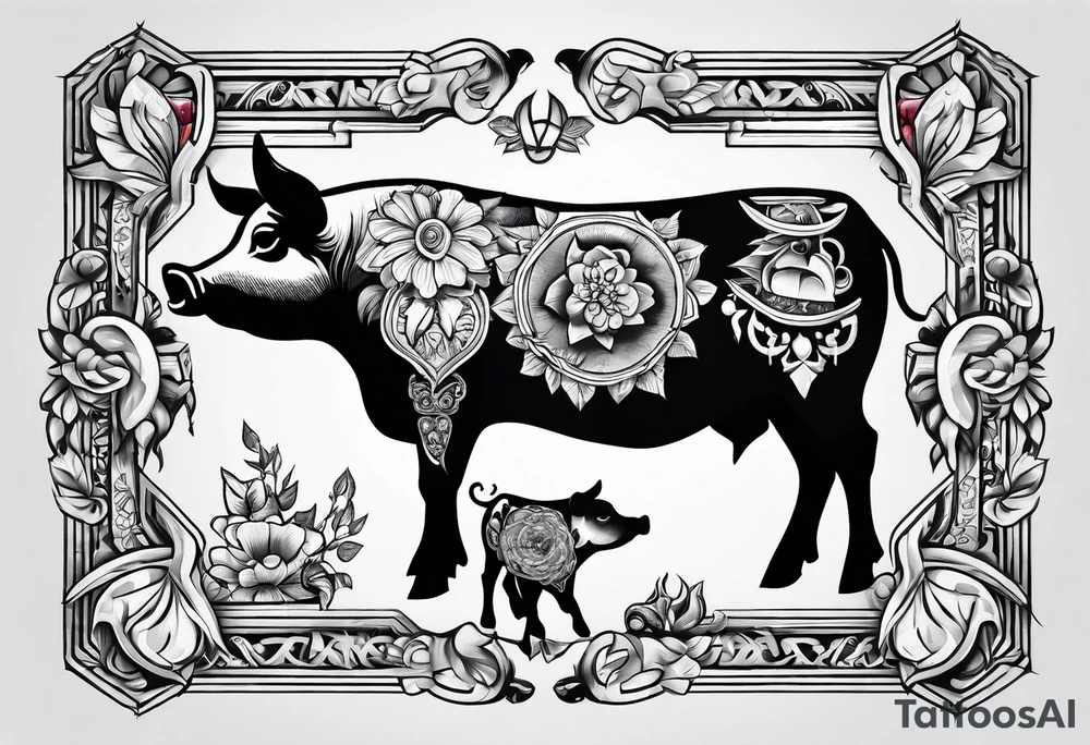 pig, cow, chicken and human footprints tattoo idea pig, cow, chicken and human footprints tattoo idea